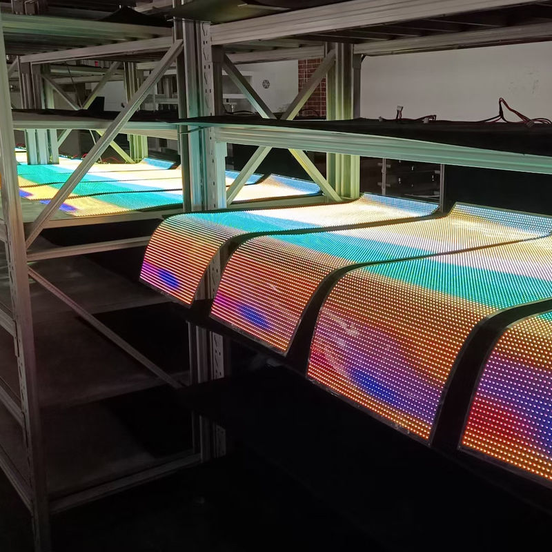 P6 P10 شاشة عرض LED شفافة مرنة بألوان كاملة للداخل