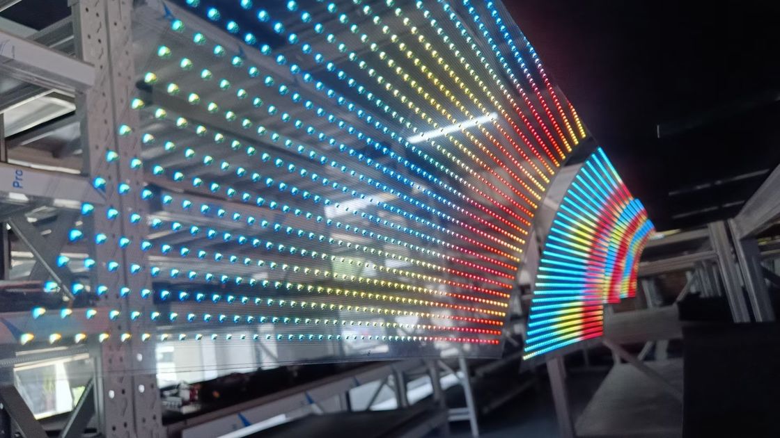 P6 P10 شاشة عرض LED شفافة مرنة بألوان كاملة للداخل