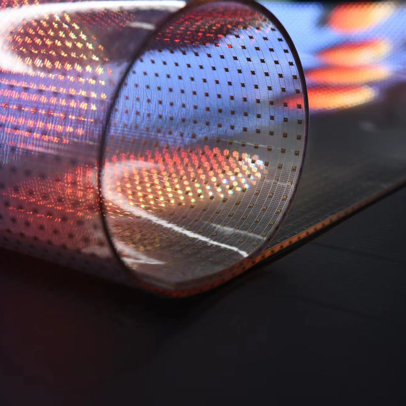 داخلية مضادة للماء الشفافة الإشارات LED ، متعددة الألوان LED الشفافة شاشة فيلم